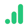 “Green bar chart icon with three ascending bars, representing analytics, growth, and performance tracking.”